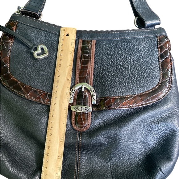 Brighton Mason black/chocolate leather bag E817805 - Picture 6 of 16